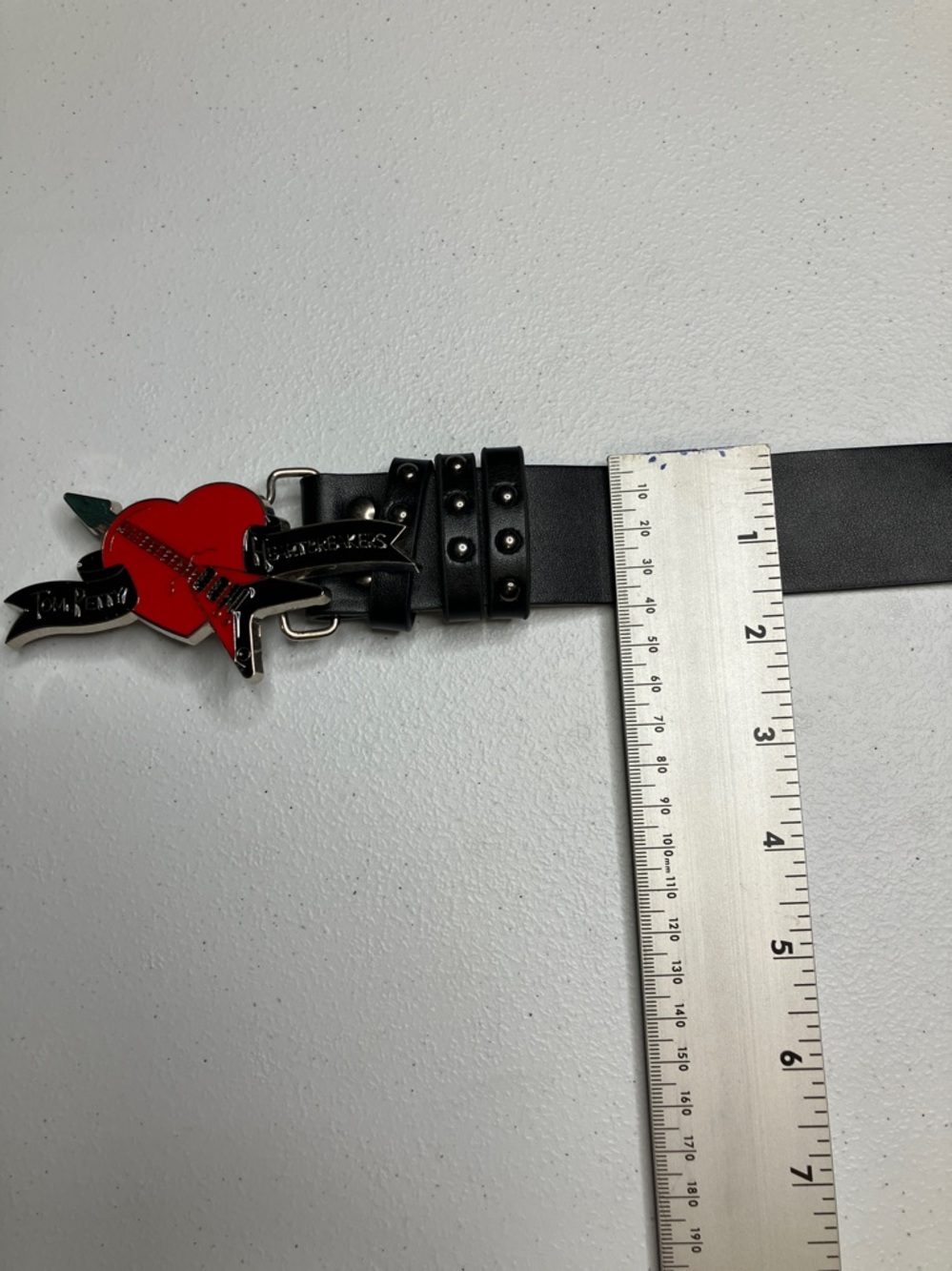 Tom Petty and the Heartbreakers inspired Belt Buckle with Studded Pleather Belt - Picture 6 of 8